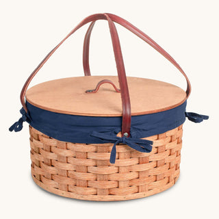 Amish Hand Sewn Basket Liner for Double Round Pie Carrier