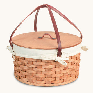 Amish Hand Sewn Basket Liner for Double Round Pie Carrier