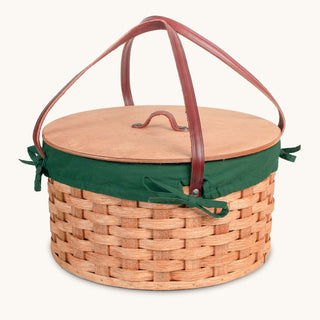 Amish Hand Sewn Basket Liner for Double Round Pie Carrier