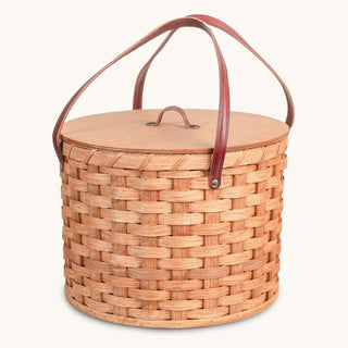 Triple Pie Basket | Amish Woven 3-Pie Travel Transport Container