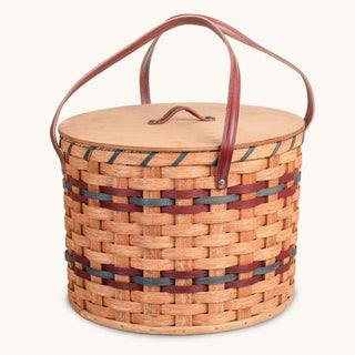 Triple Pie Basket | Amish Woven 3-Pie Travel Transport Container