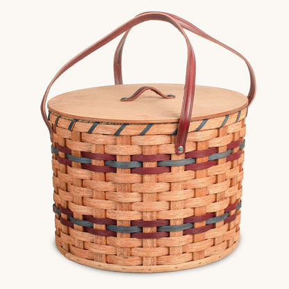 Triple Pie Basket | Amish Woven 3-Pie Travel Transport Container