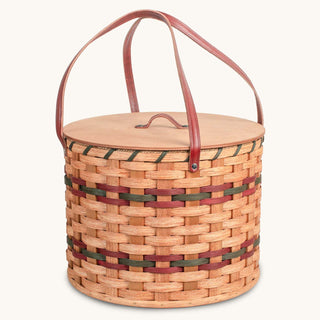 Triple Pie Basket | Amish Woven 3-Pie Travel Transport Container