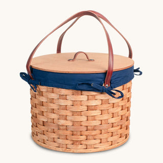 Amish Hand Sewn Basket Liner for Triple Round Pie Carrier