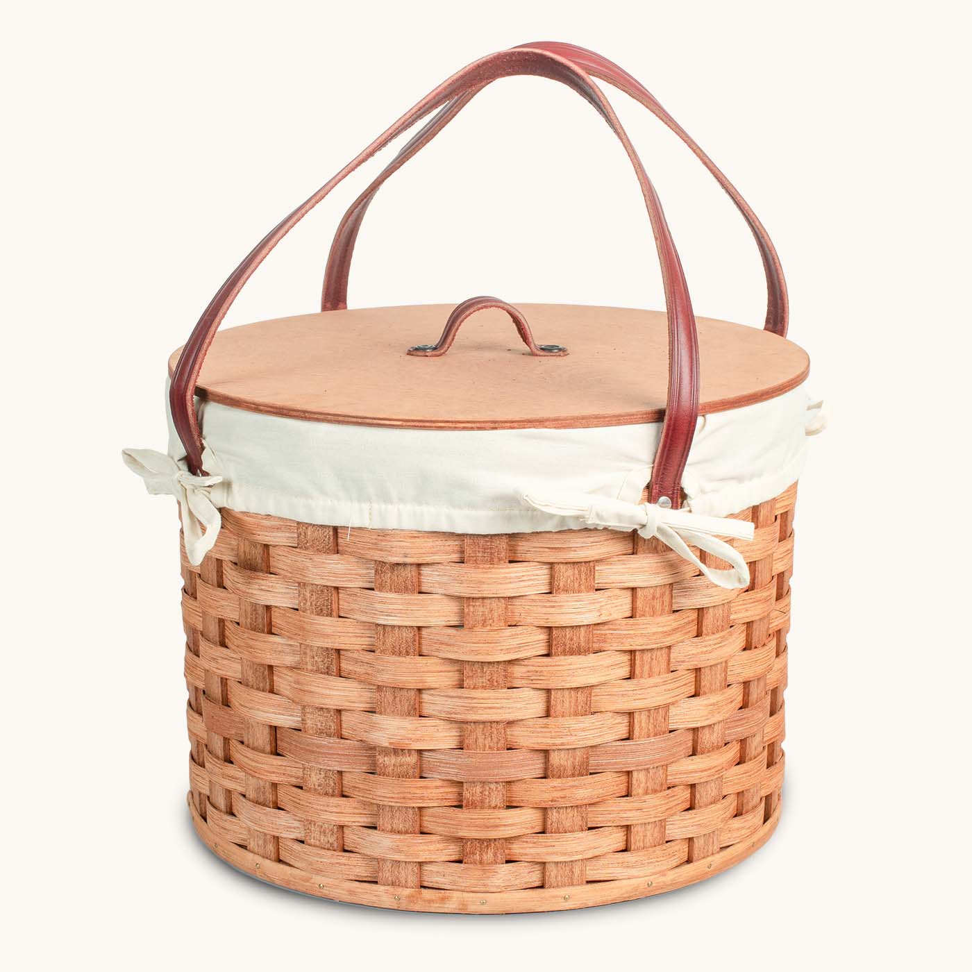 Amish Hand Sewn Basket Liner for Triple Round Pie Carrier
