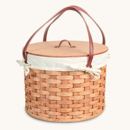Amish Hand Sewn Basket Liner for Triple Round Pie Carrier