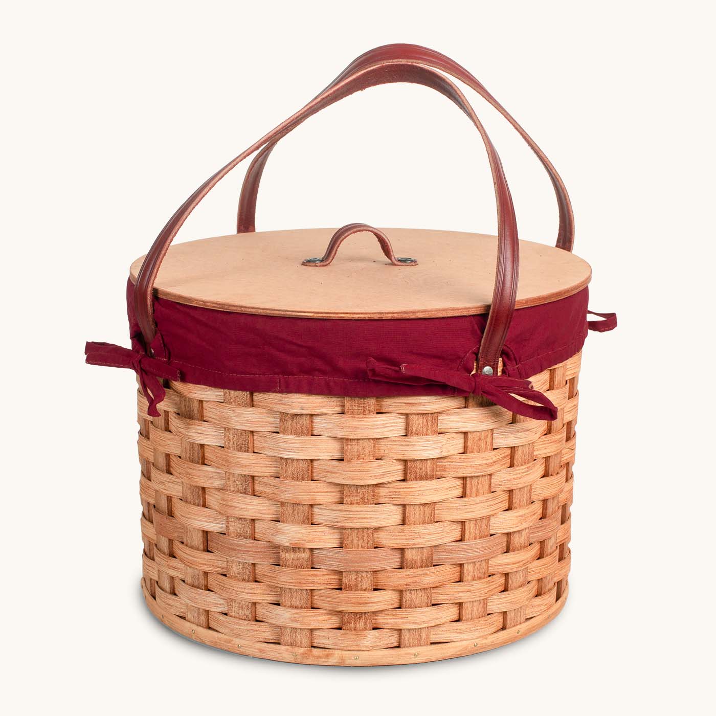 Amish Hand Sewn Basket Liner for Triple Round Pie Carrier — Amish Baskets