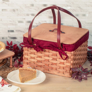 Square Two Pie Carrier | Amish Dual Pie & Picnic Basket