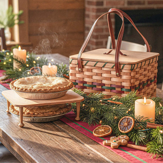 Square Two Pie Carrier | Amish Dual Pie & Picnic Basket