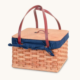 Amish Hand Sewn Basket Liner for Double Square Pie Carrier