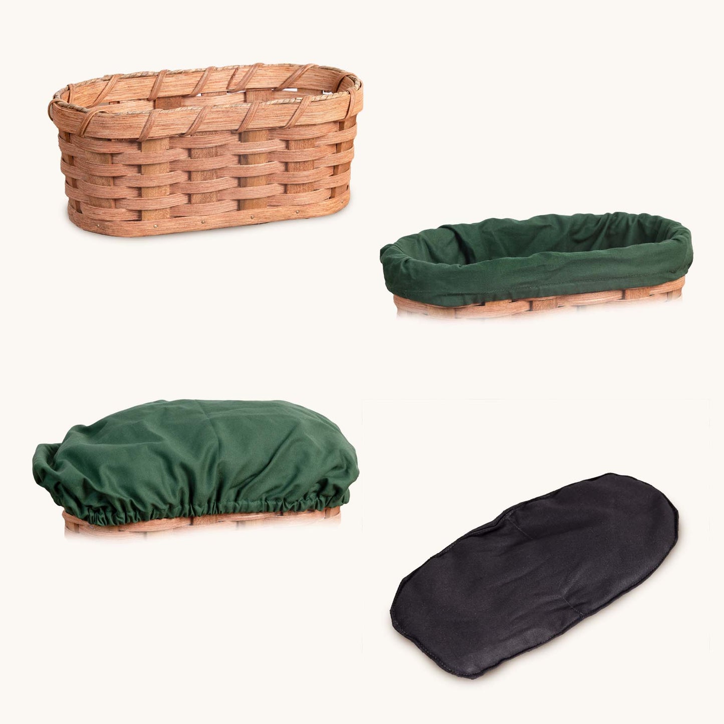 Small Bread Warmer Basket 4-Piece Set | Microwave-Ready Bundle