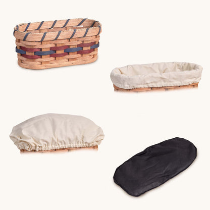 Small Bread Warmer Basket 4-Piece Set | Microwave-Ready Bundle
