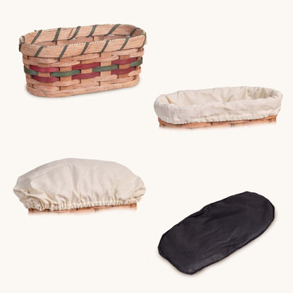 Small Bread Warmer Basket 4-Piece Set | Microwave-Ready Bundle