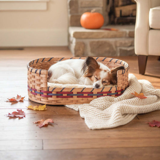 Small Wicker Dog Bed | Amish Woven Pet Bed Basket