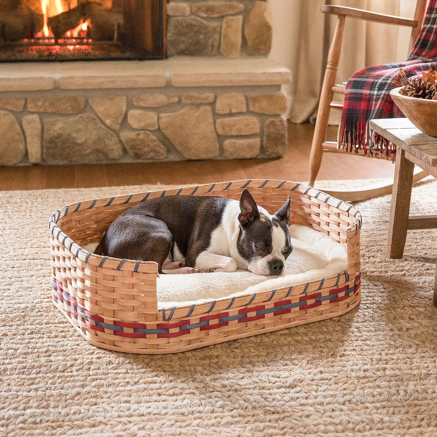 Medium Wicker Dog Bed | Amish Woven Pet Bed Basket