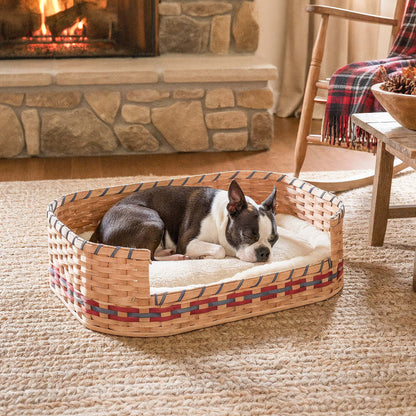 Medium Wicker Dog Bed | Amish Woven Pet Bed Basket