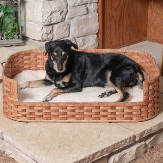 Large Wicker Dog Bed | Amish Woven Pet Bed Basket