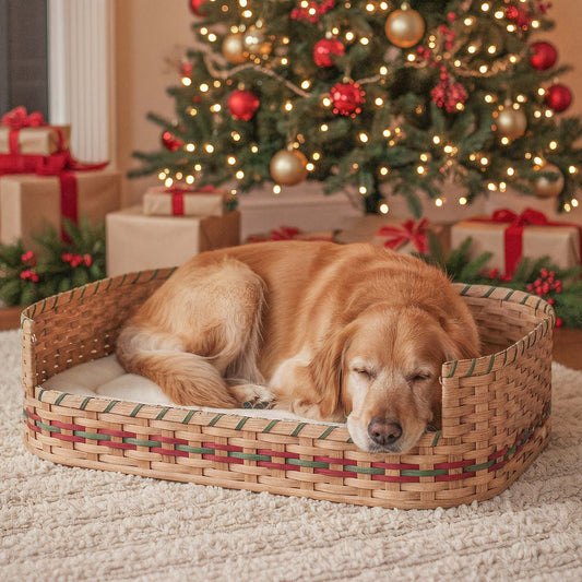 Large Wicker Dog Bed | Amish Woven Pet Bed Basket