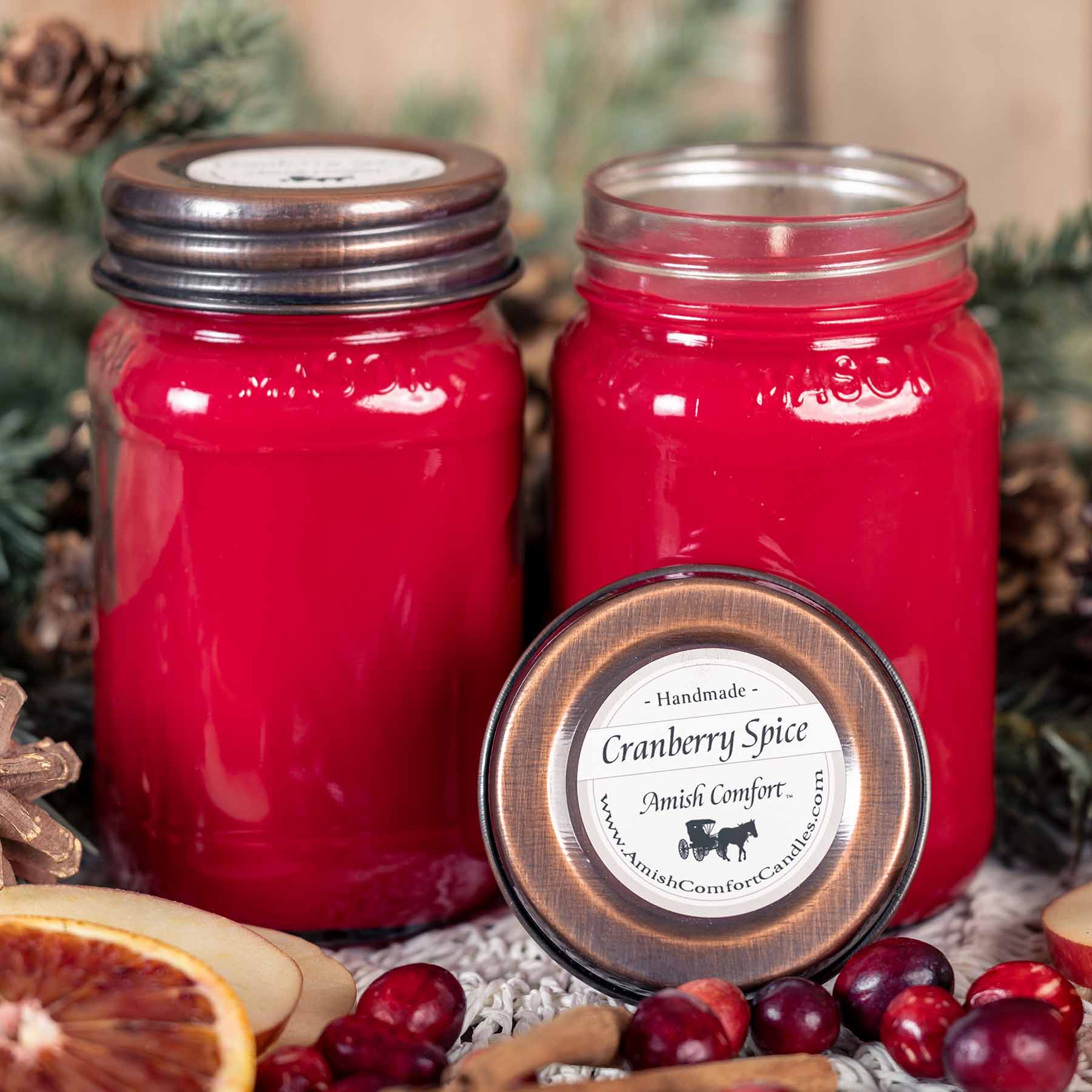 Amish Cranberry Spice | 16 oz Natural Soy Farmhouse Candle 2 Candles