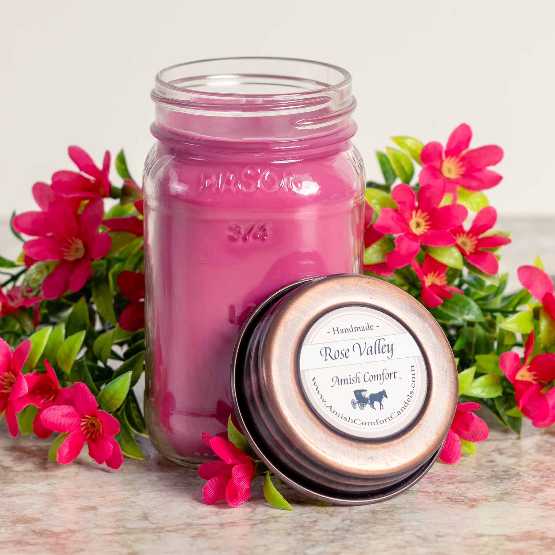 Amish Rose Valley | 16 oz Natural Soy Farmhouse Candle 1 Candle