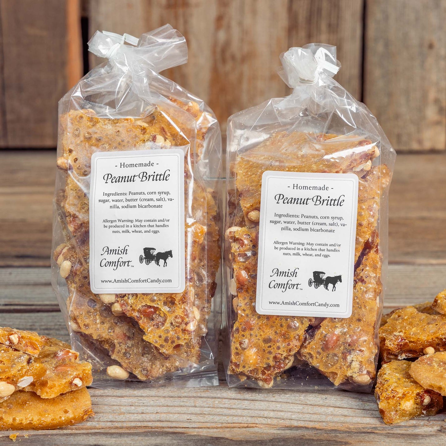 Homemade Peanut Brittle | 12 oz Each Bag 2 Bags