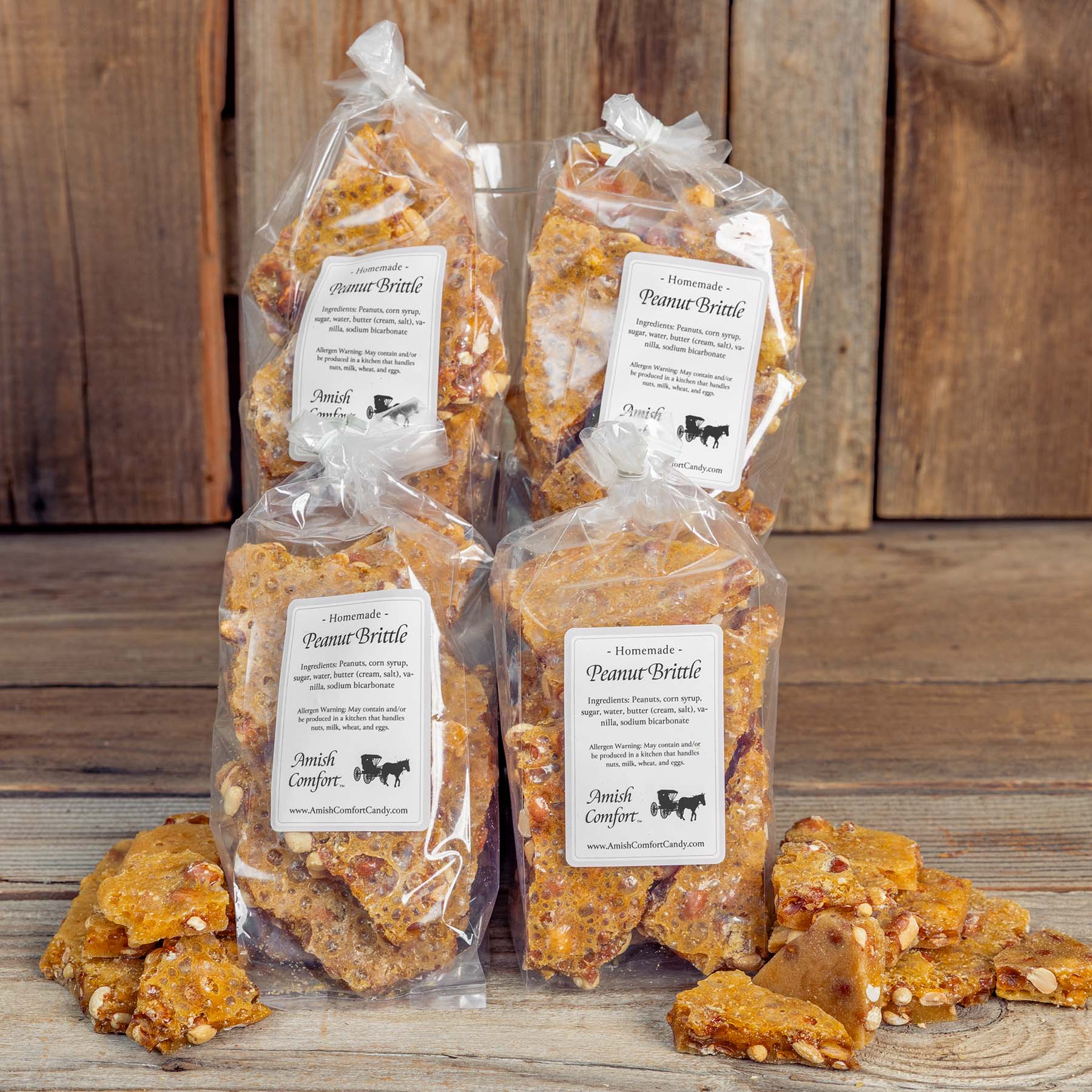 Homemade Peanut Brittle | 12 oz Each Bag 4 Bags