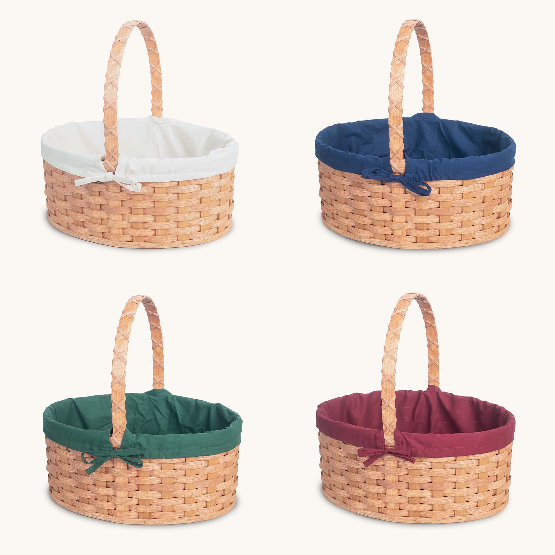 Amish Hand Sewn Liner for Large Oval Wicker Easter Basket