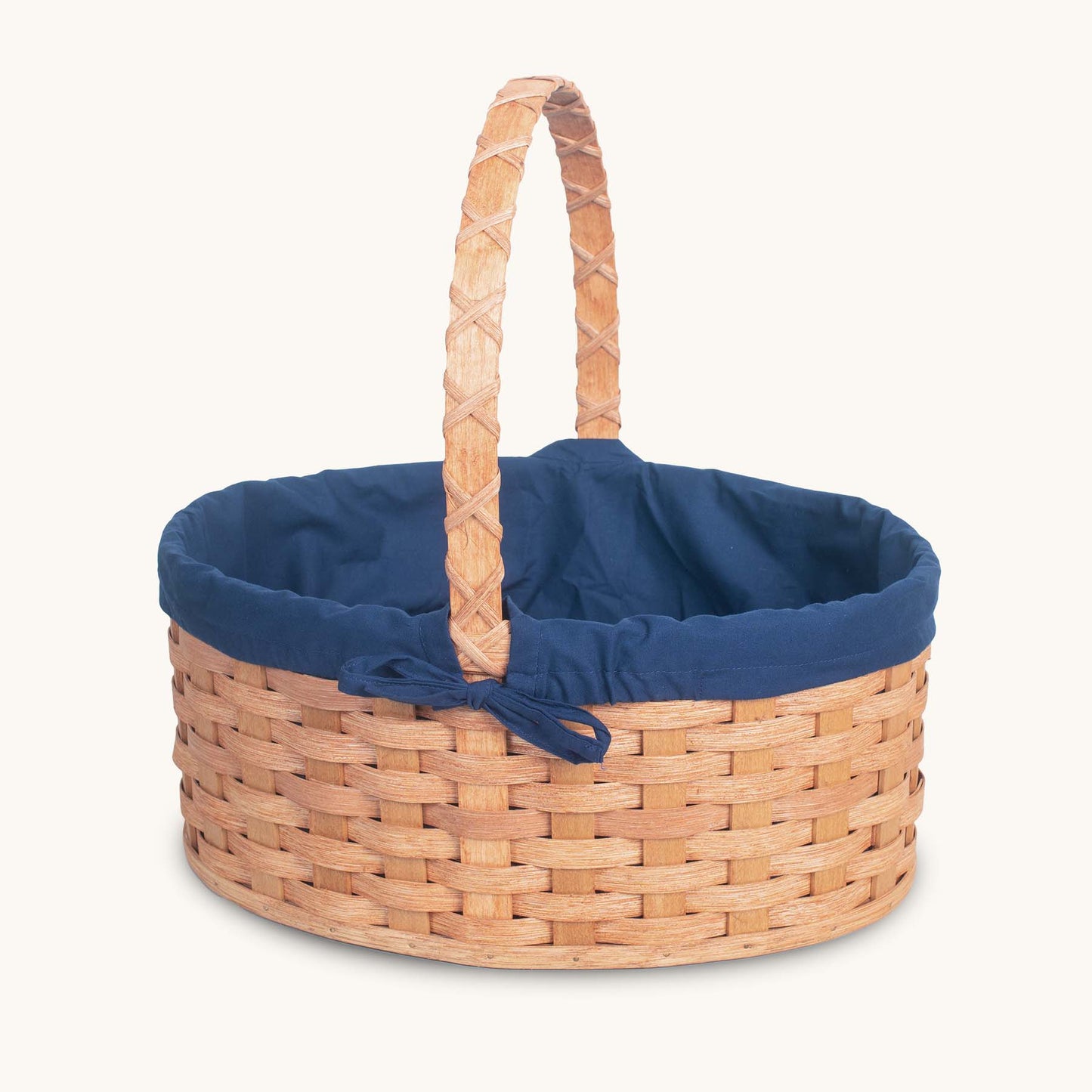 Amish Hand Sewn Liner for Large Oval Wicker Easter Basket Blue