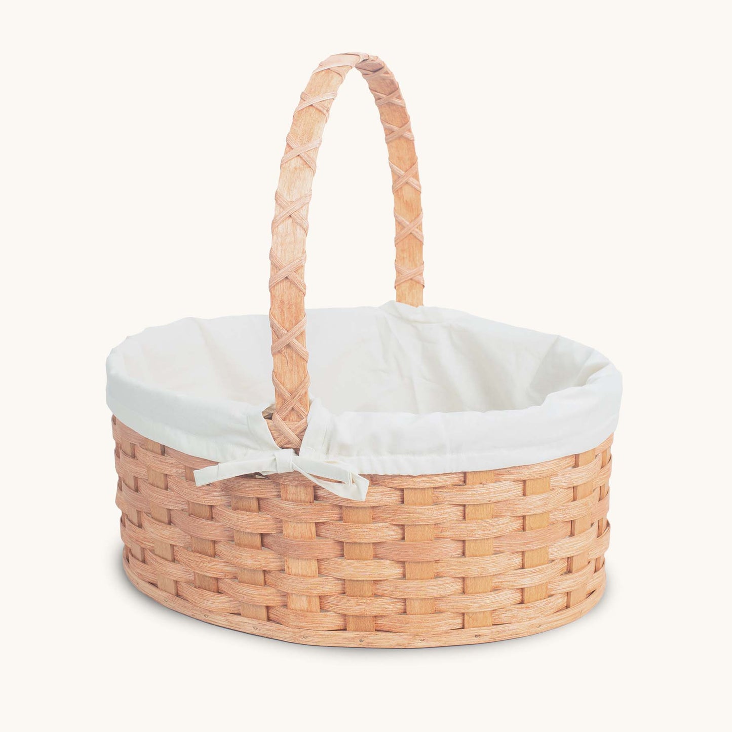 Amish Hand Sewn Liner for Large Oval Wicker Easter Basket Cream