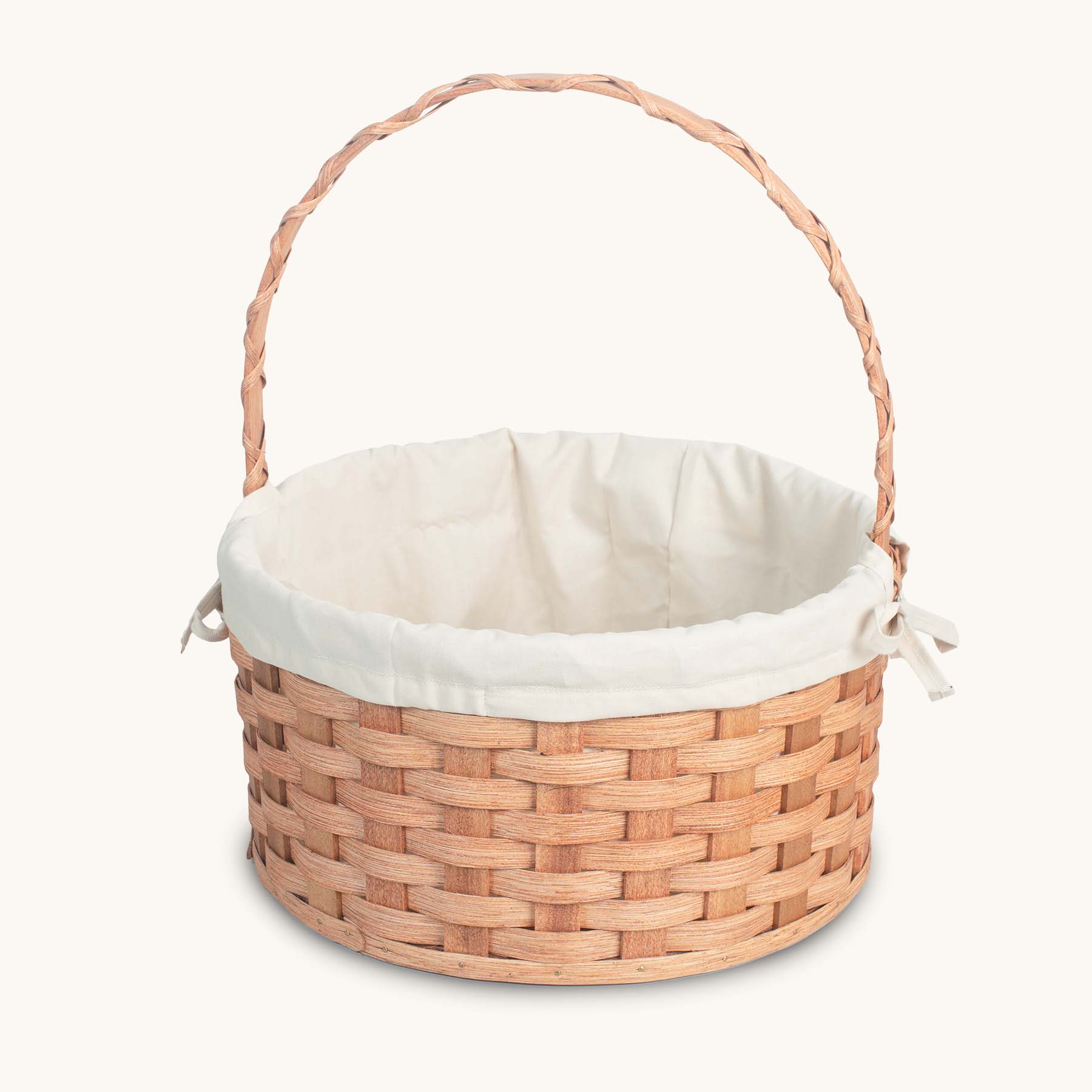 Amish Hand Sewn Liner for Large Round Easter Basket Cream