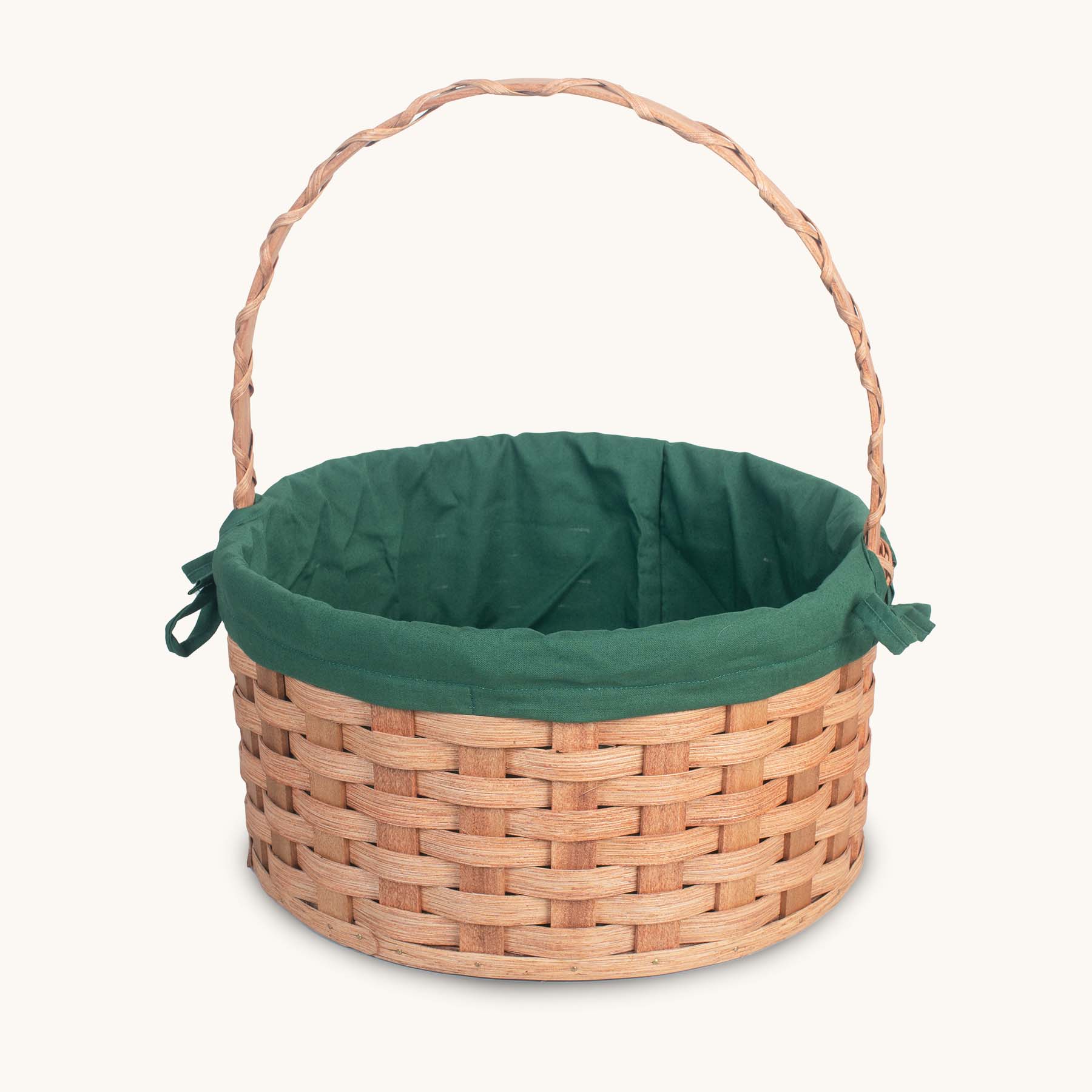 Amish Hand Sewn Liner for Large Round Easter Basket Green