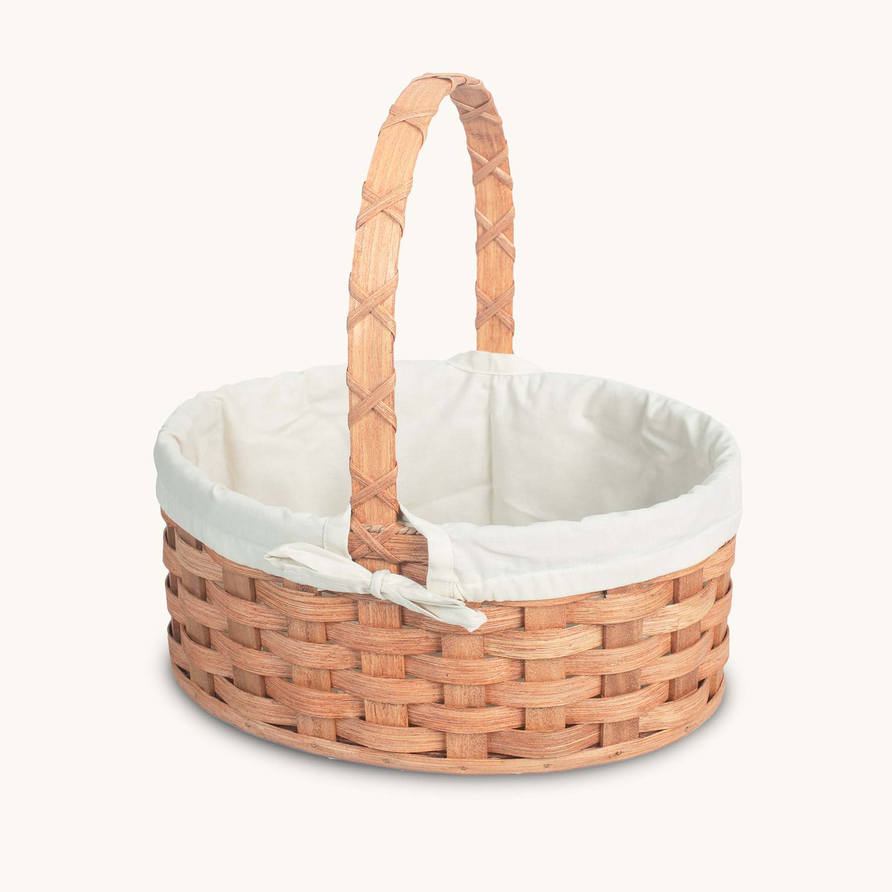 Amish Hand Sewn Liner for Medium Oval Wicker Easter Basket Cream