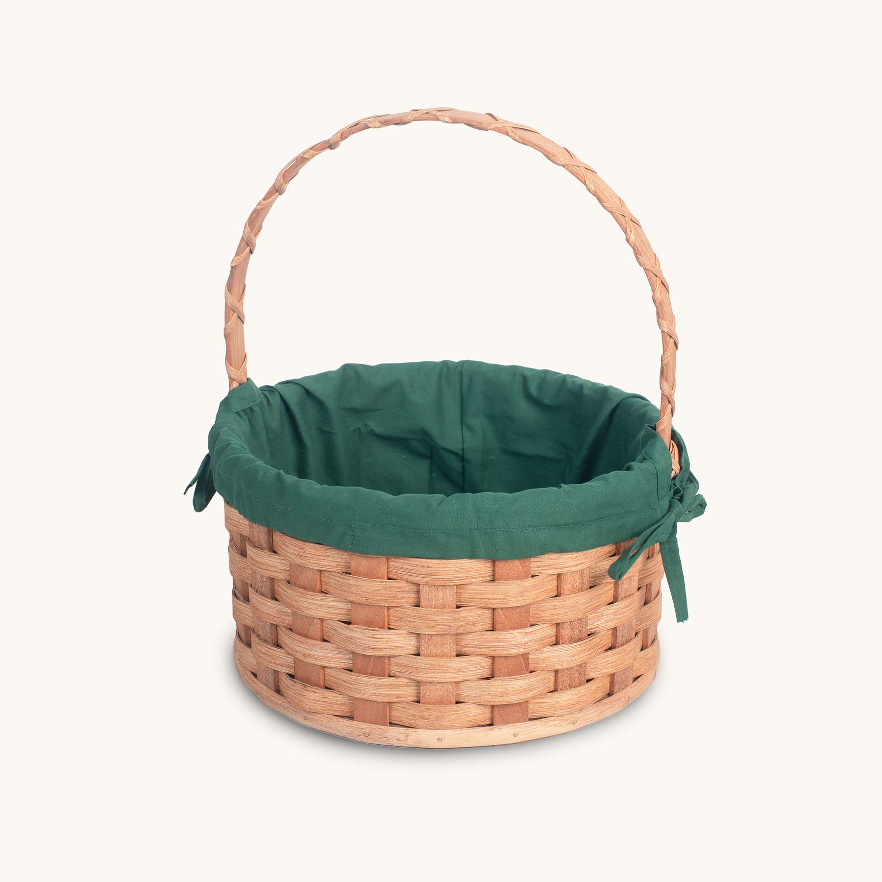 Amish Hand Sewn Liner for Medium Round Easter Basket Green