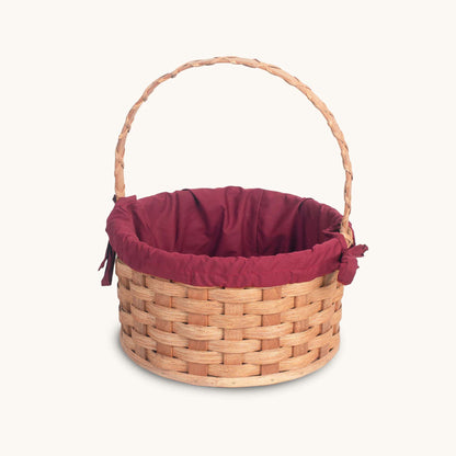 Amish Hand Sewn Liner for Medium Round Easter Basket Wine