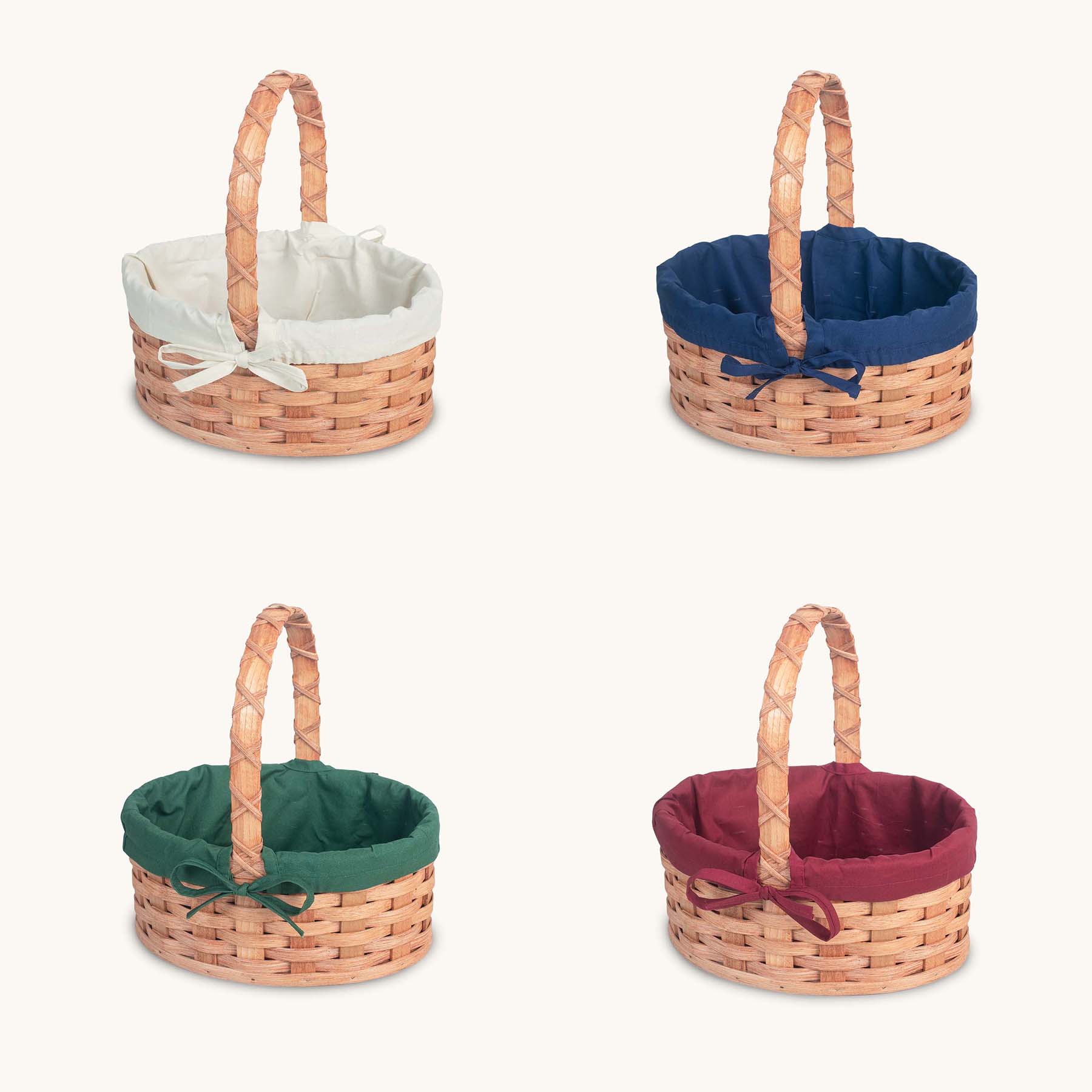Amish Hand Sewn Liner for Small Oval Wicker Easter Basket