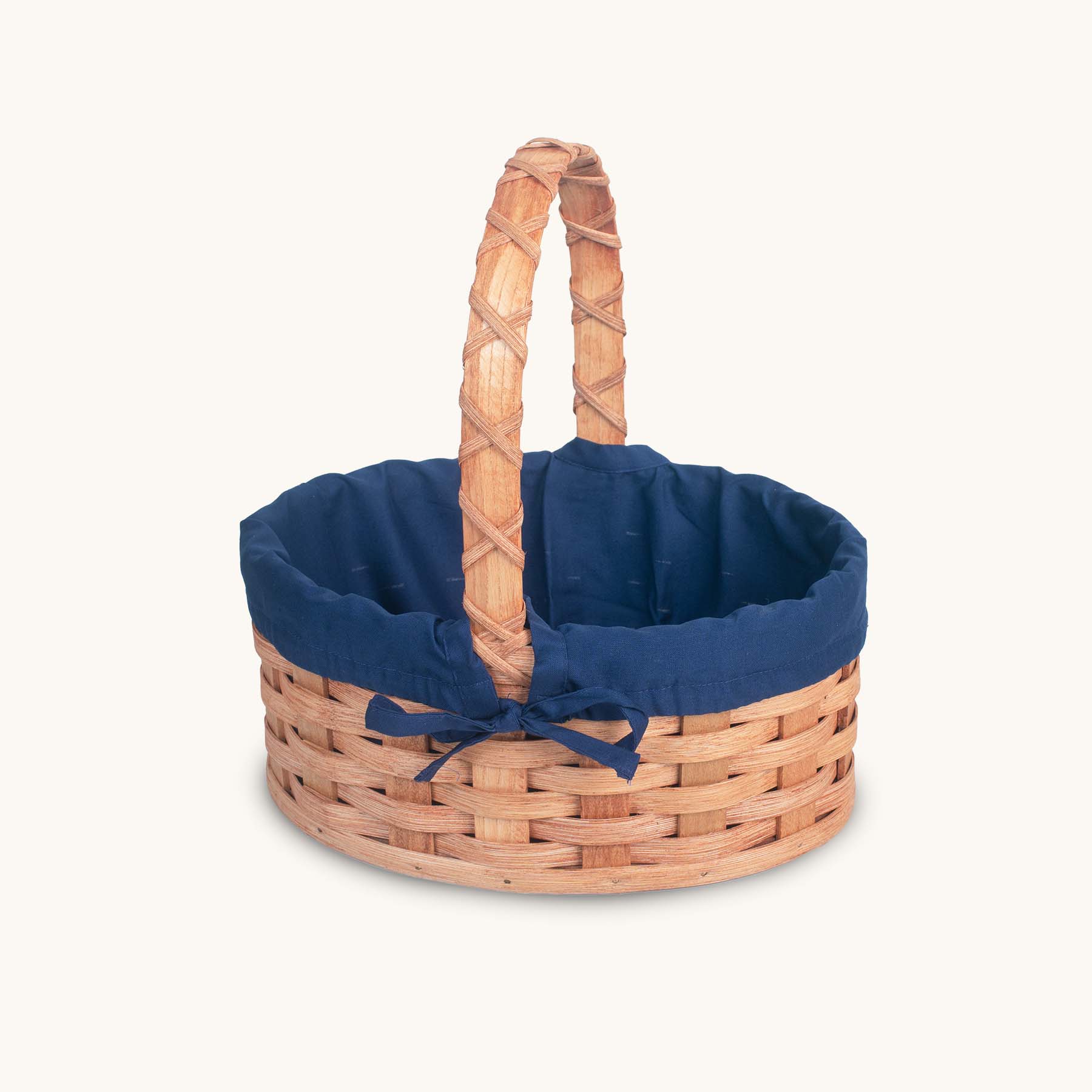 Amish Hand Sewn Liner for Small Oval Wicker Easter Basket Blue
