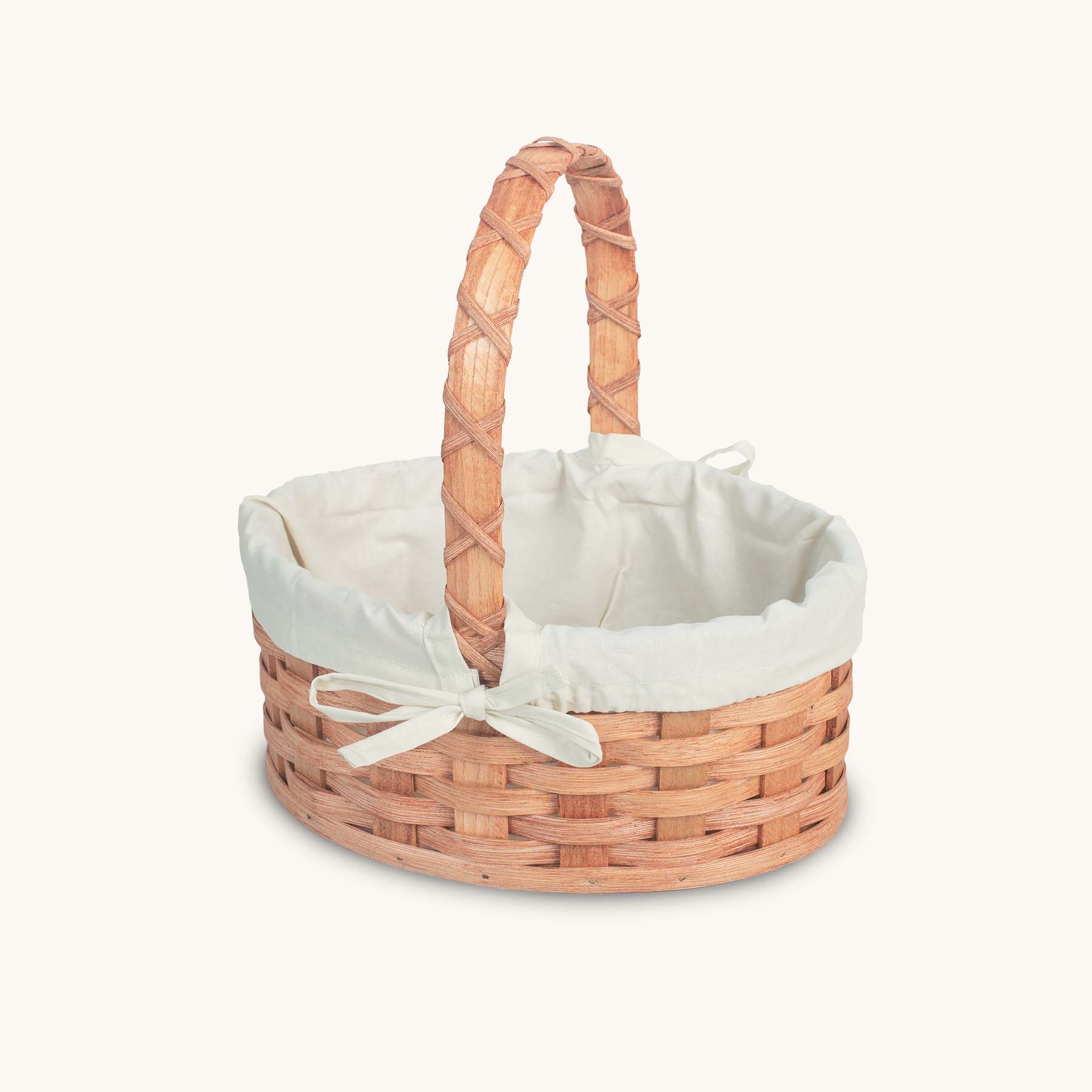 Amish Hand Sewn Liner for Small Oval Wicker Easter Basket Cream