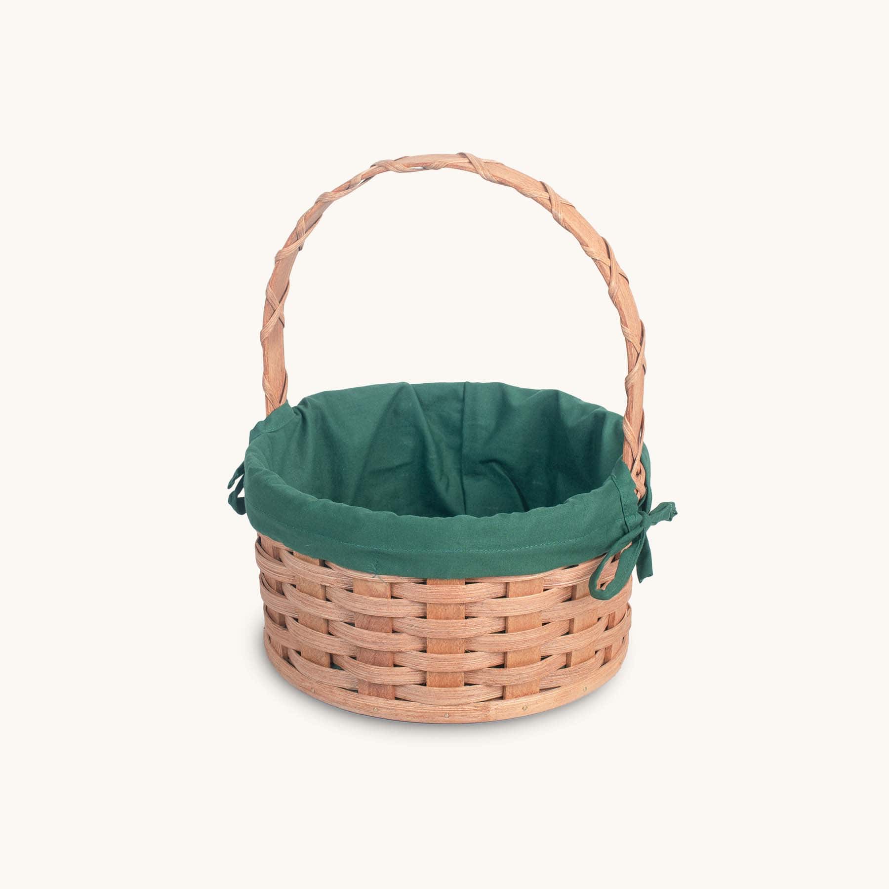 Amish Hand Sewn Liner for Small Round Easter Basket Green