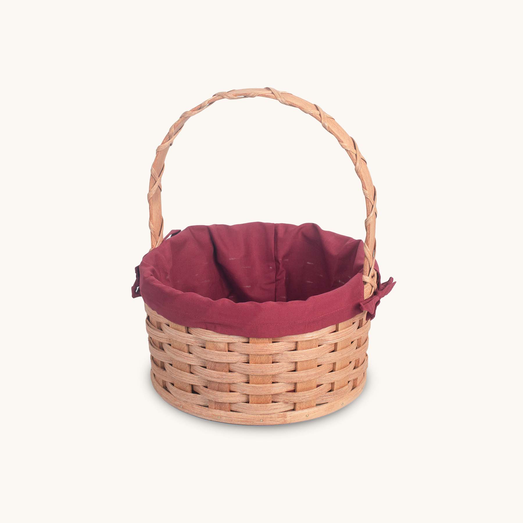 Amish Hand Sewn Liner for Small Round Easter Basket Wine