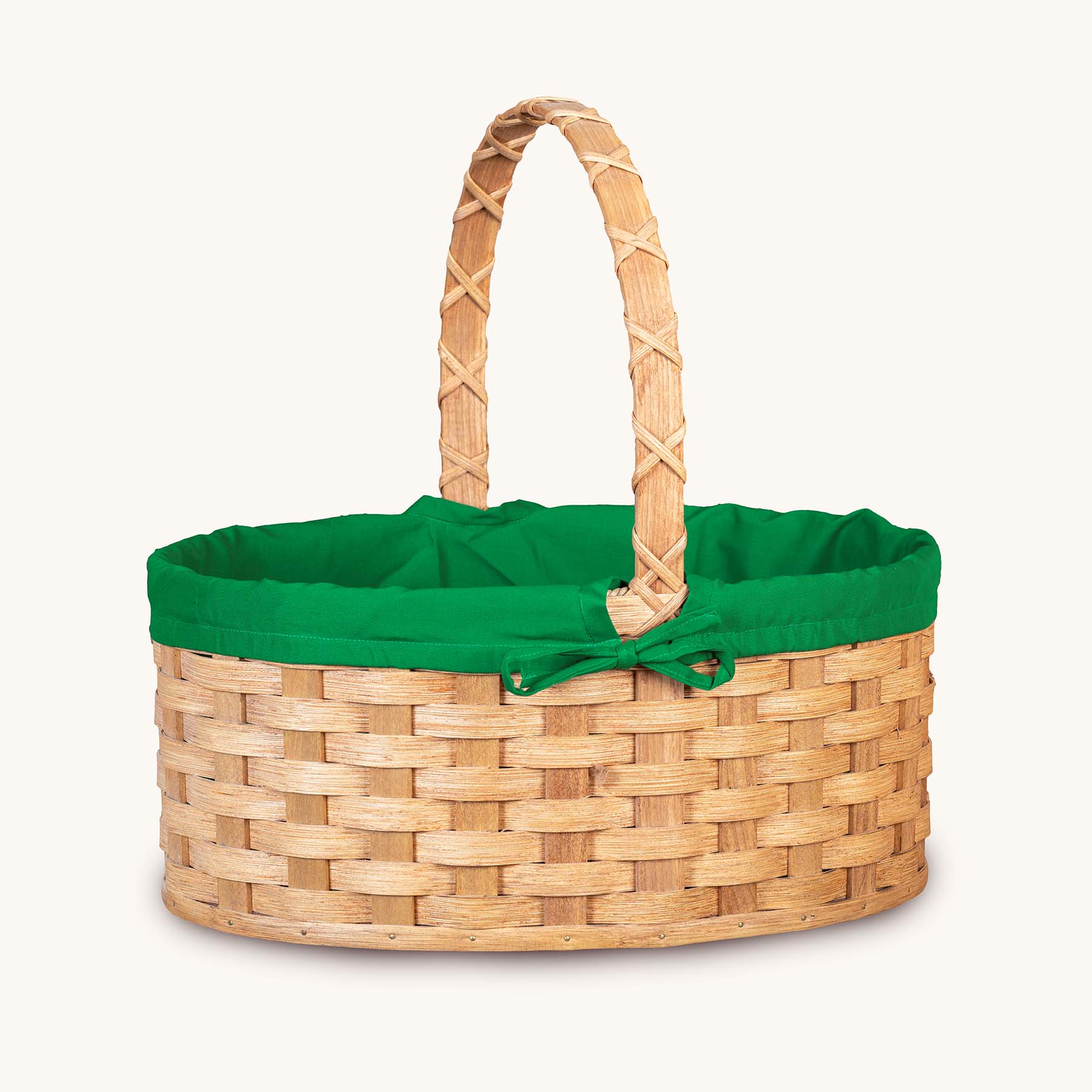 Amish Hand Sewn Pastel Liner for Large Oval Wicker Easter Basket Emerald