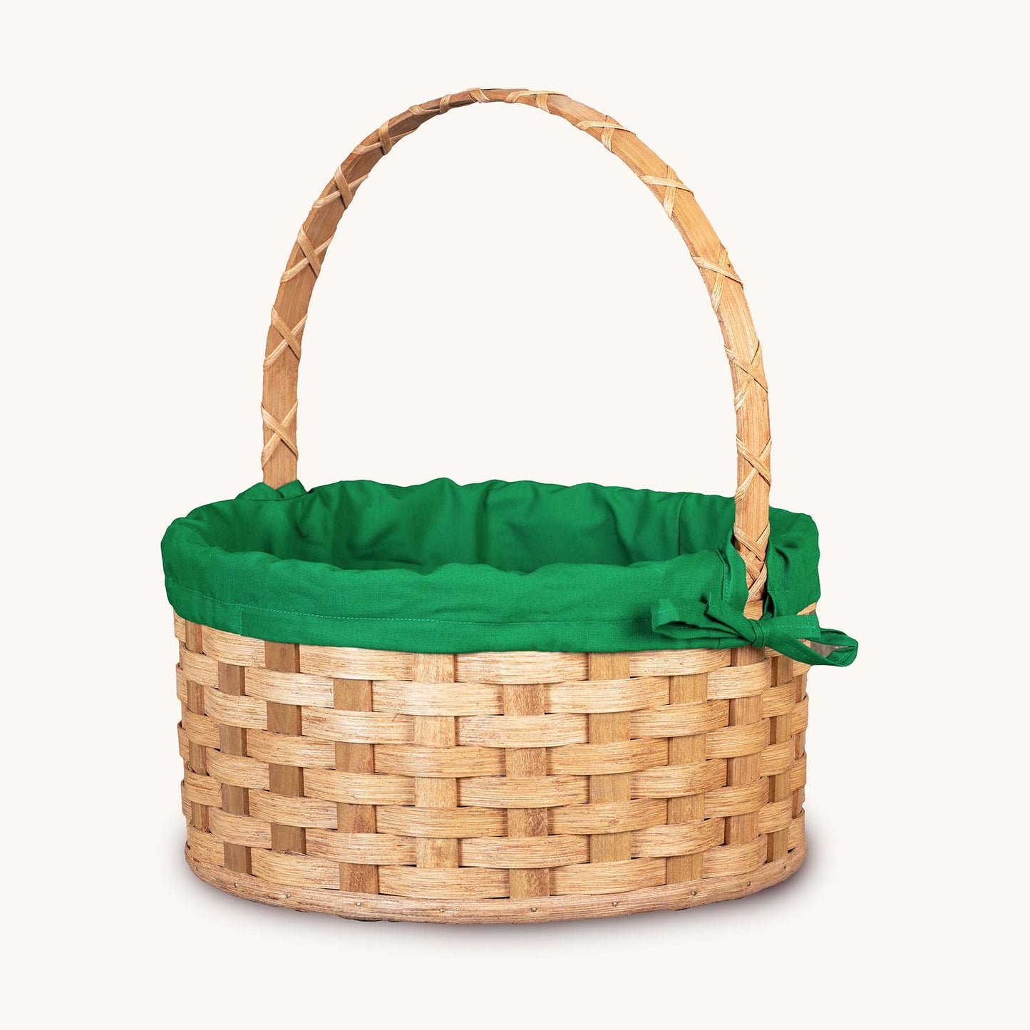Amish Hand Sewn Pastel Liner for Large Round Easter Basket Emerald