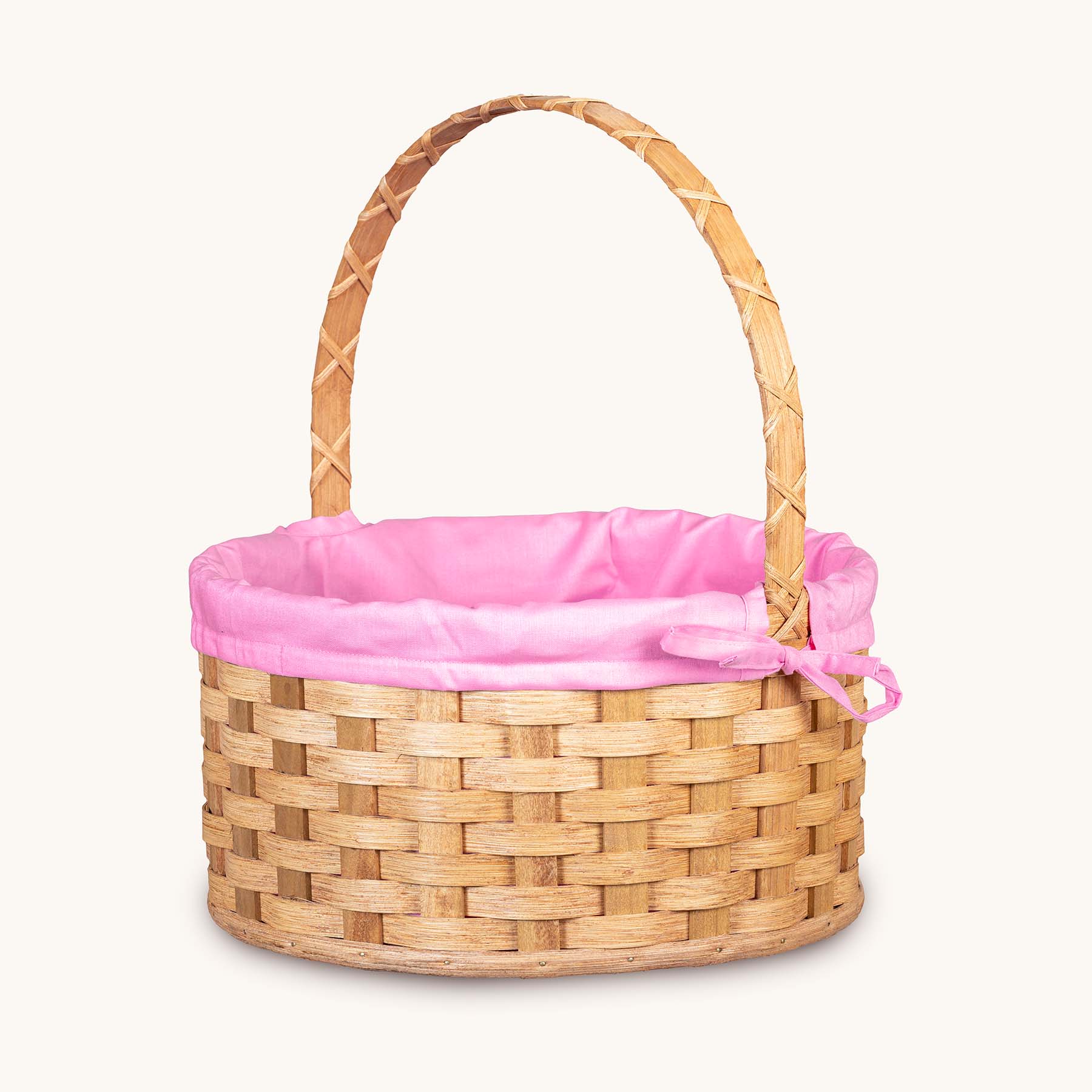 Amish Hand Sewn Pastel Liner for Large Round Easter Basket Pink