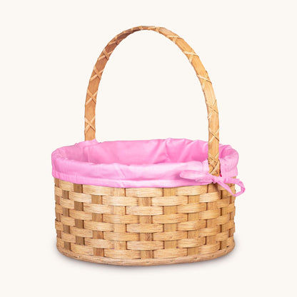 Amish Hand Sewn Pastel Liner for Large Round Easter Basket Pink