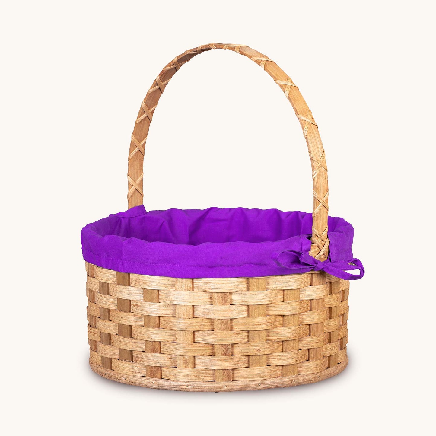 Amish Hand Sewn Pastel Liner for Large Round Easter Basket Purple