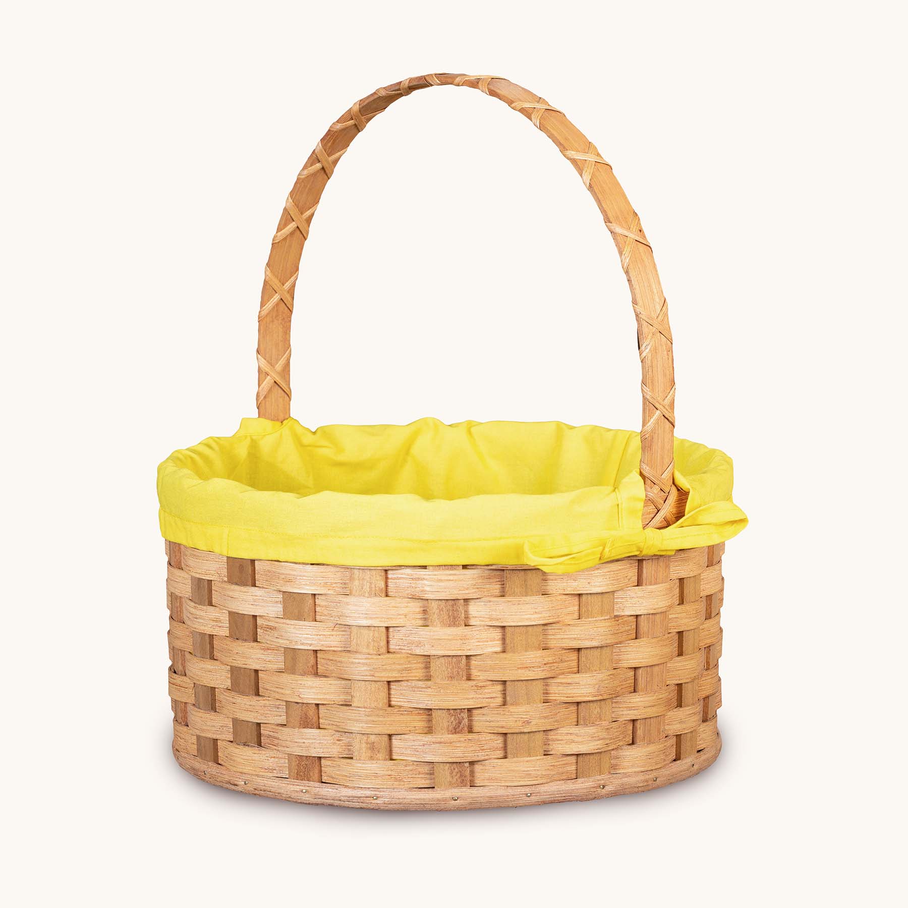 Amish Hand Sewn Pastel Liner for Large Round Easter Basket Yellow