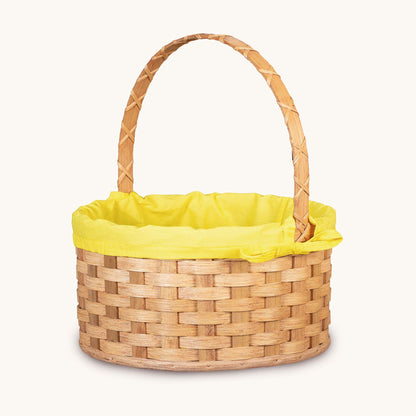 Amish Hand Sewn Pastel Liner for Large Round Easter Basket Yellow
