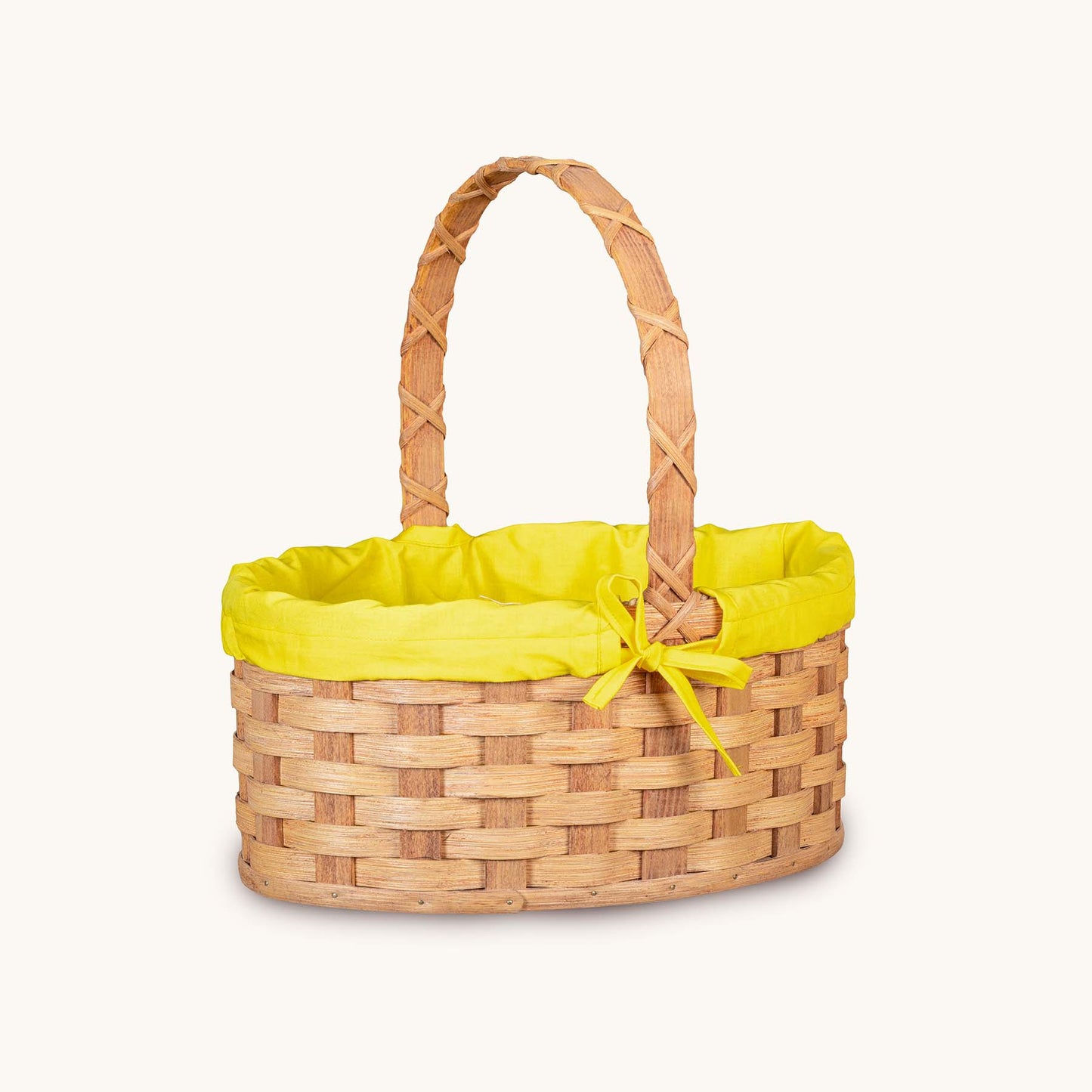 Amish Hand Sewn Pastel Liner for Medium Oval Easter Basket Yellow