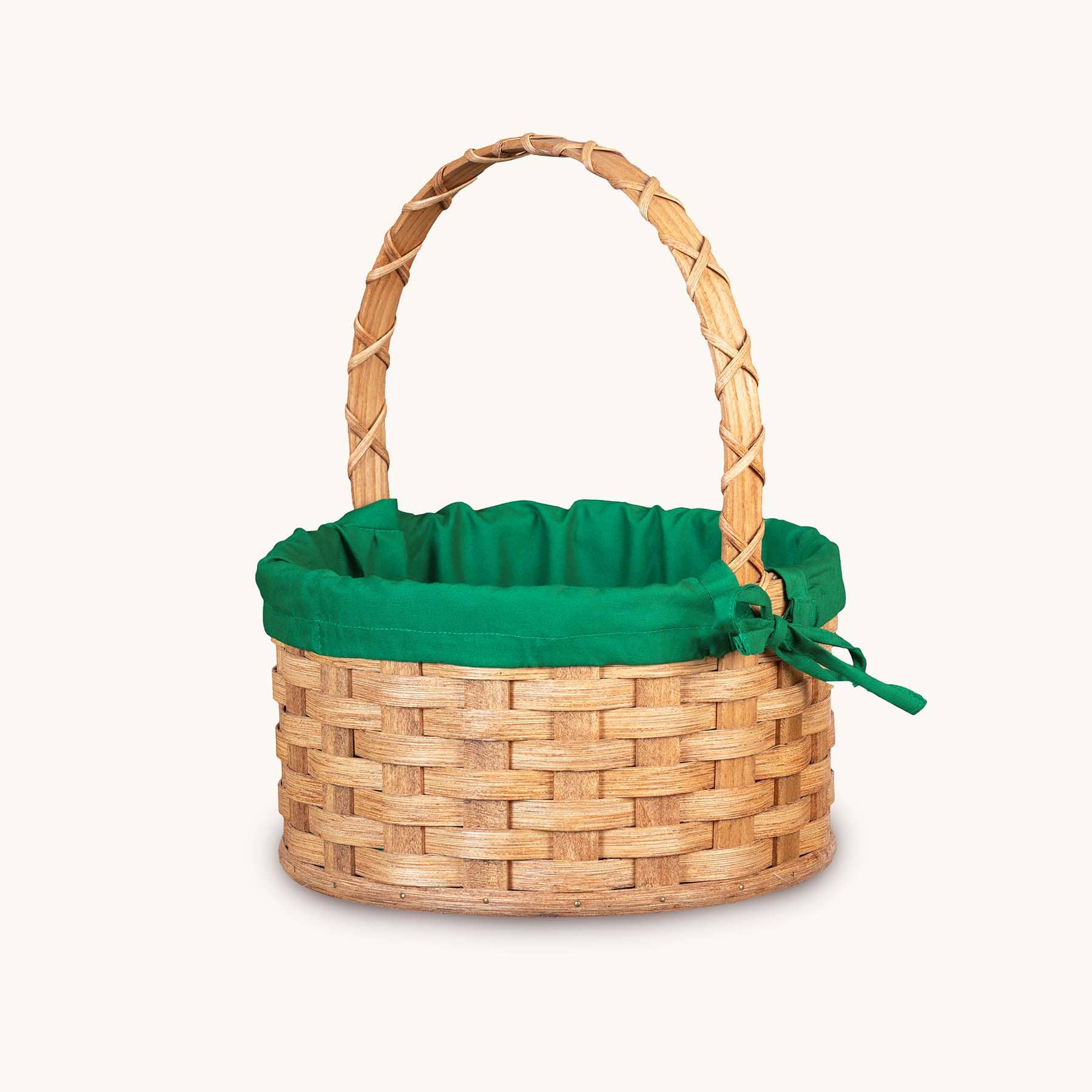 Amish Hand Sewn Pastel Liner for Medium Round Easter Basket Emerald