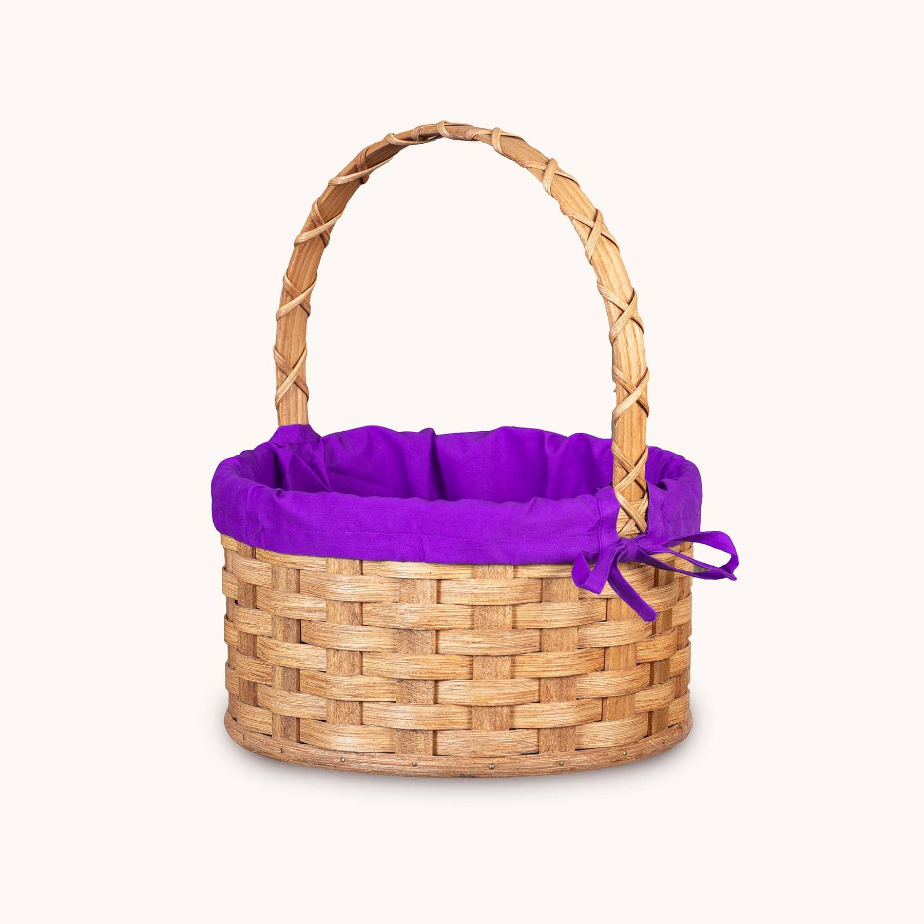 Amish Hand Sewn Pastel Liner for Medium Round Easter Basket Purple