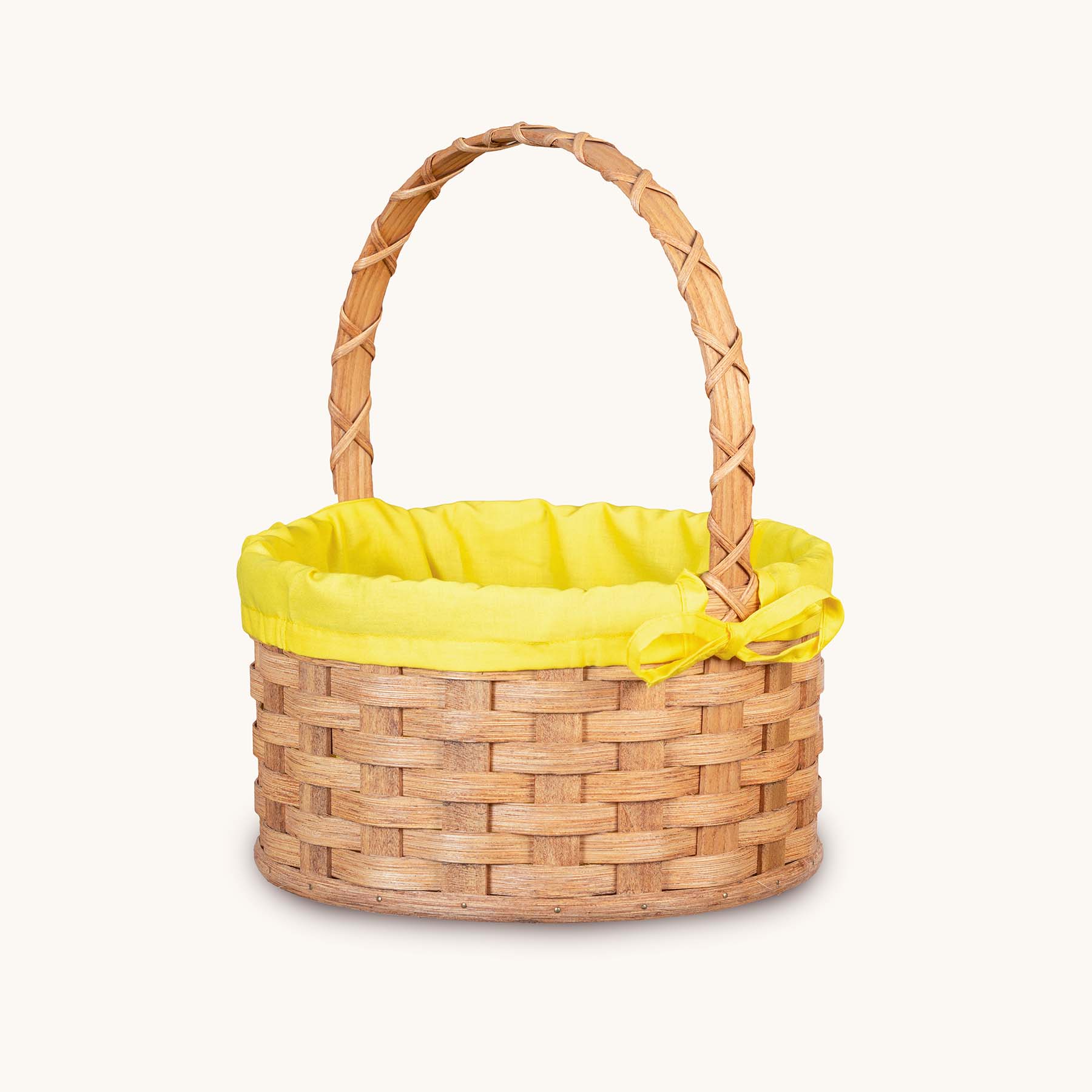 Amish Hand Sewn Pastel Liner for Medium Round Easter Basket Yellow